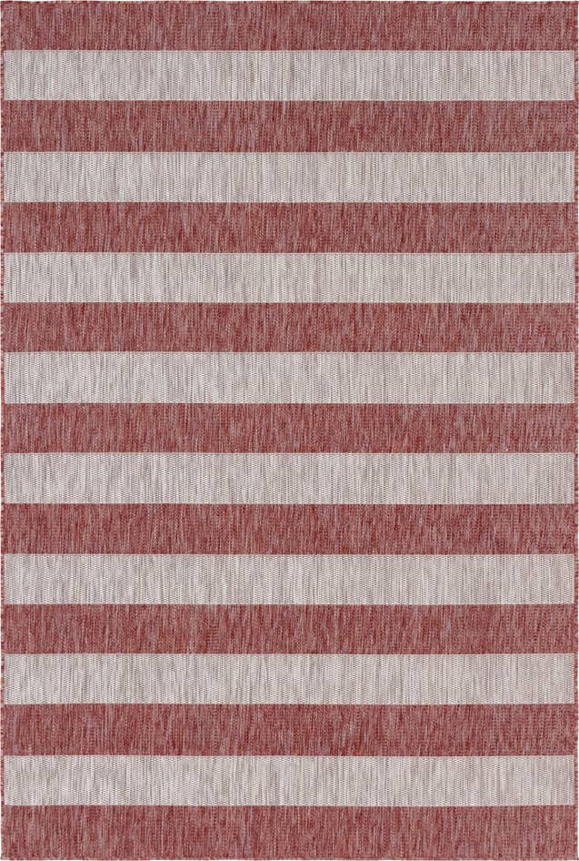 Detail image of 6' x 9' Easy-Clean Striped Indoor / Outdoor Rug