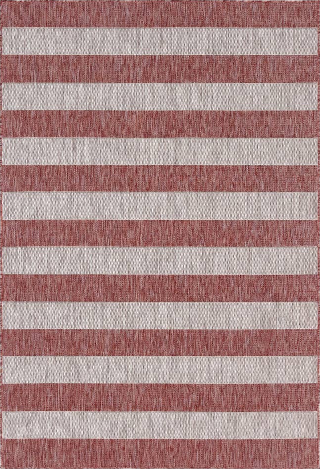 Detail image of 4' x 6' Easy-Clean Striped Indoor / Outdoor Rug