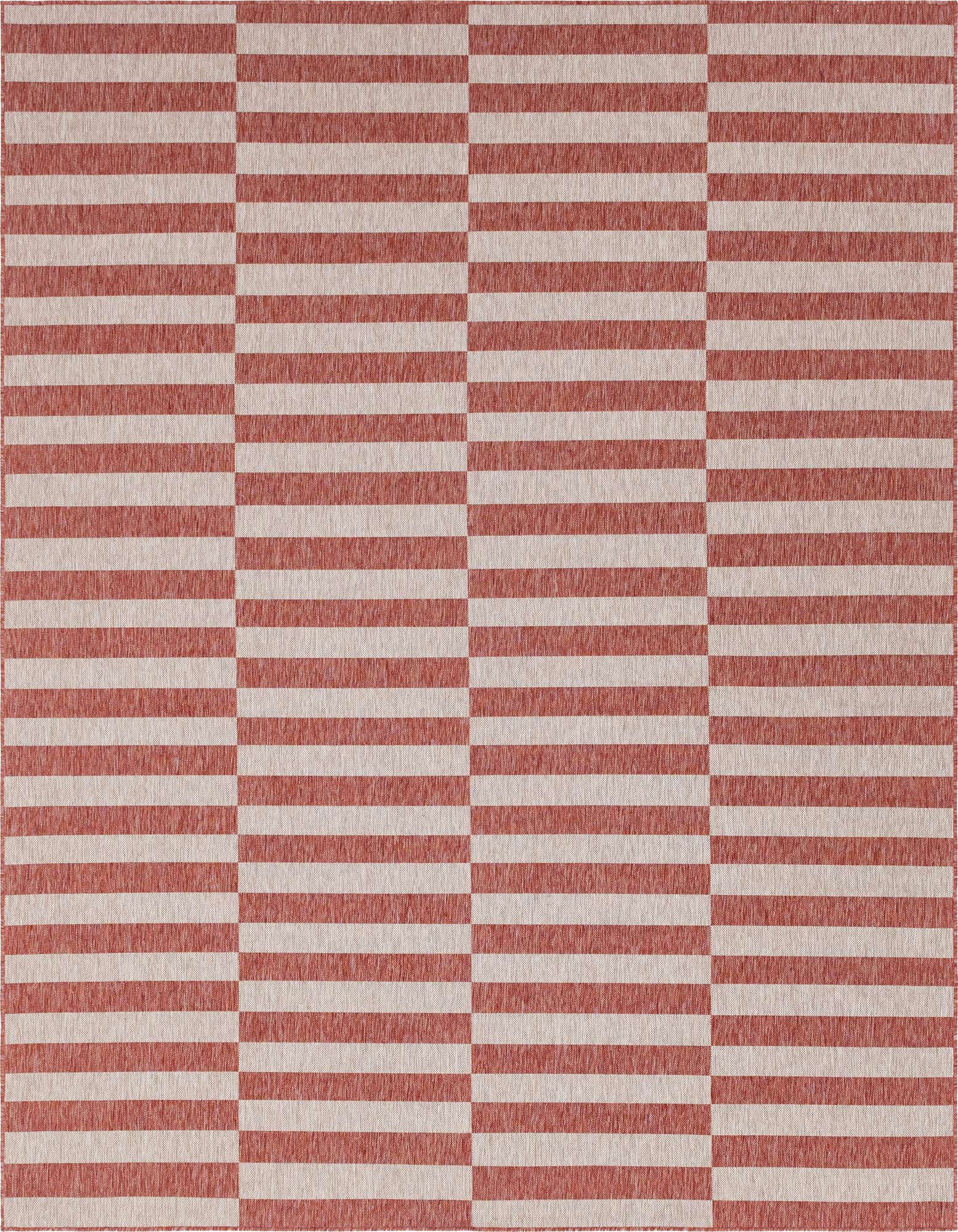 9' x 12' Easy-Clean Striped Indoor / Outdoor Rug
