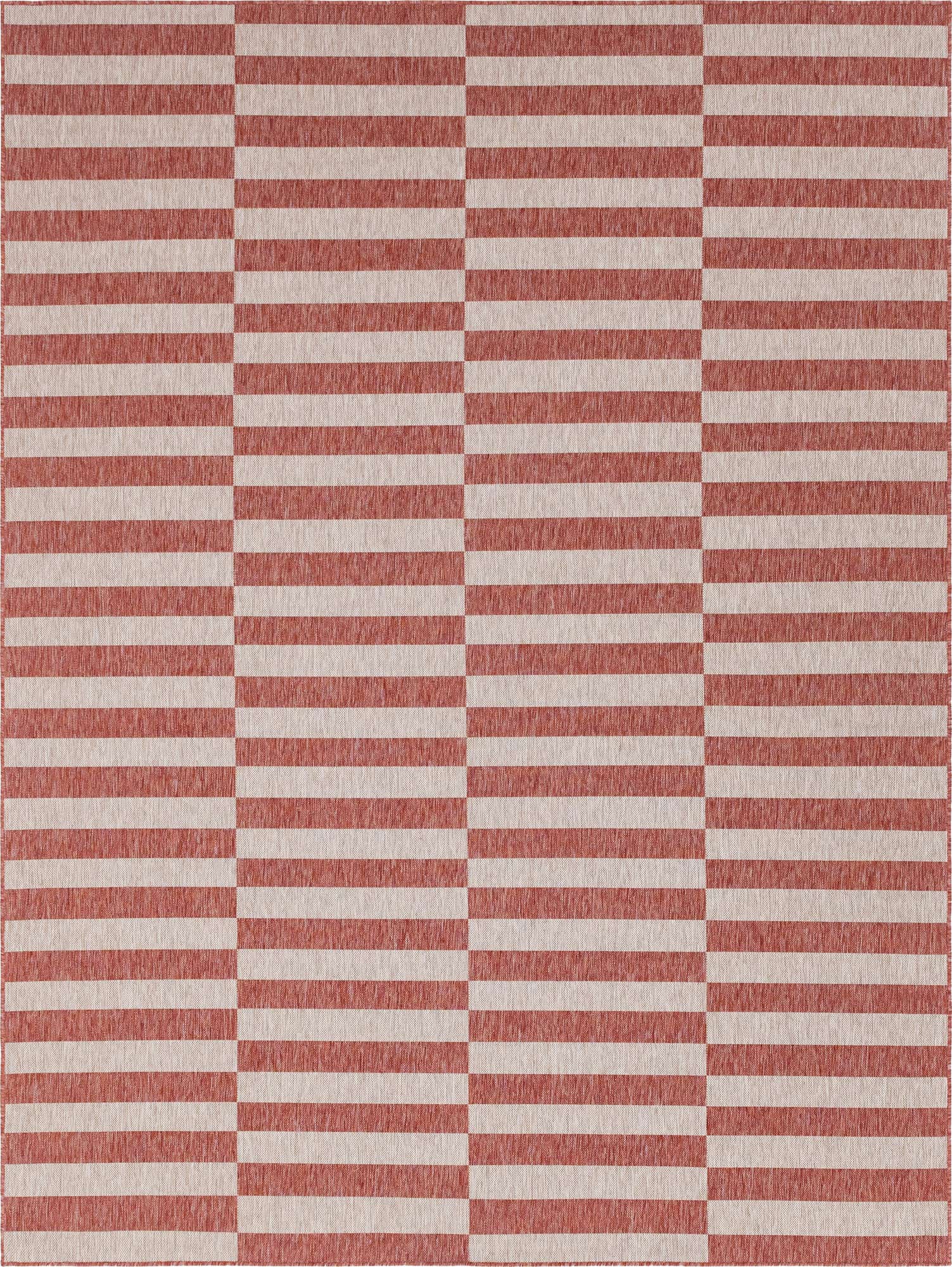 9' x 12' Easy-Clean Striped Indoor / Outdoor Rug