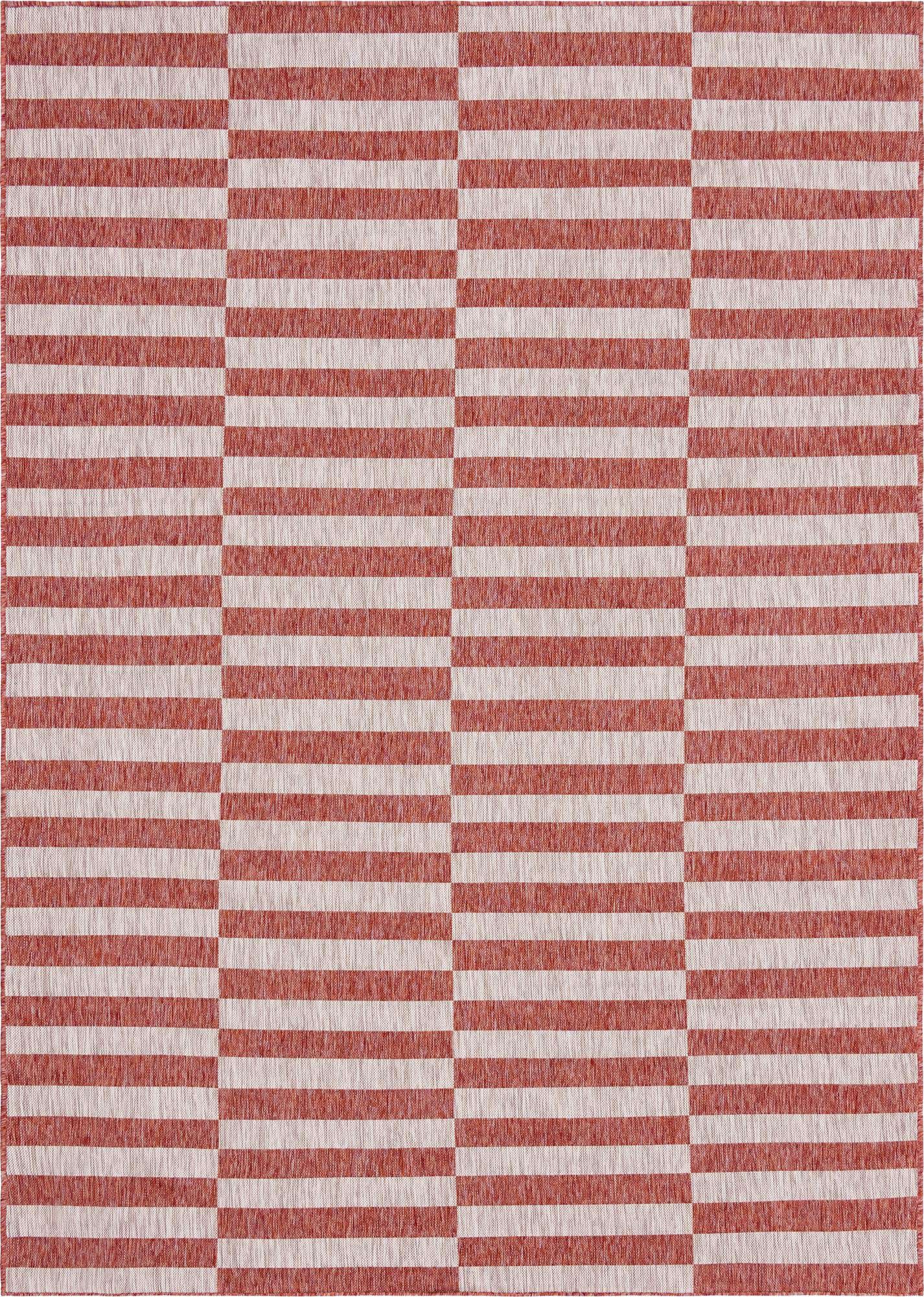 7' 10 x 11' Easy-Clean Striped Indoor / Outdoor Rug