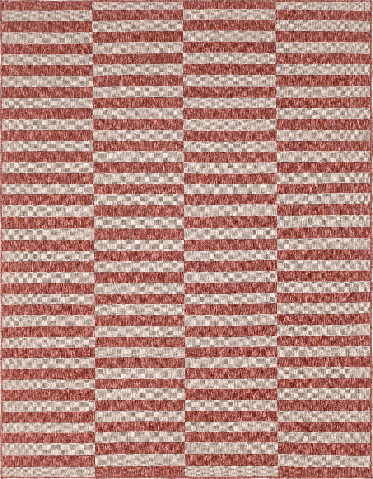 7' x 10' Easy-Clean Striped Indoor / Outdoor Rug