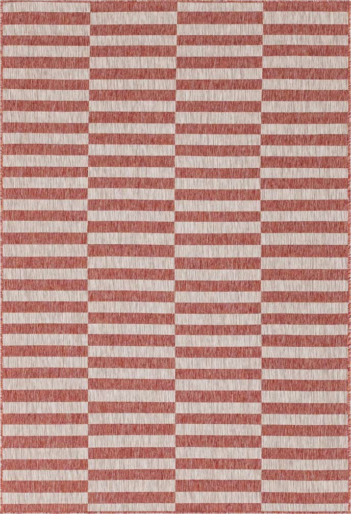 6' x 9' Easy-Clean Striped Indoor / Outdoor Rug
