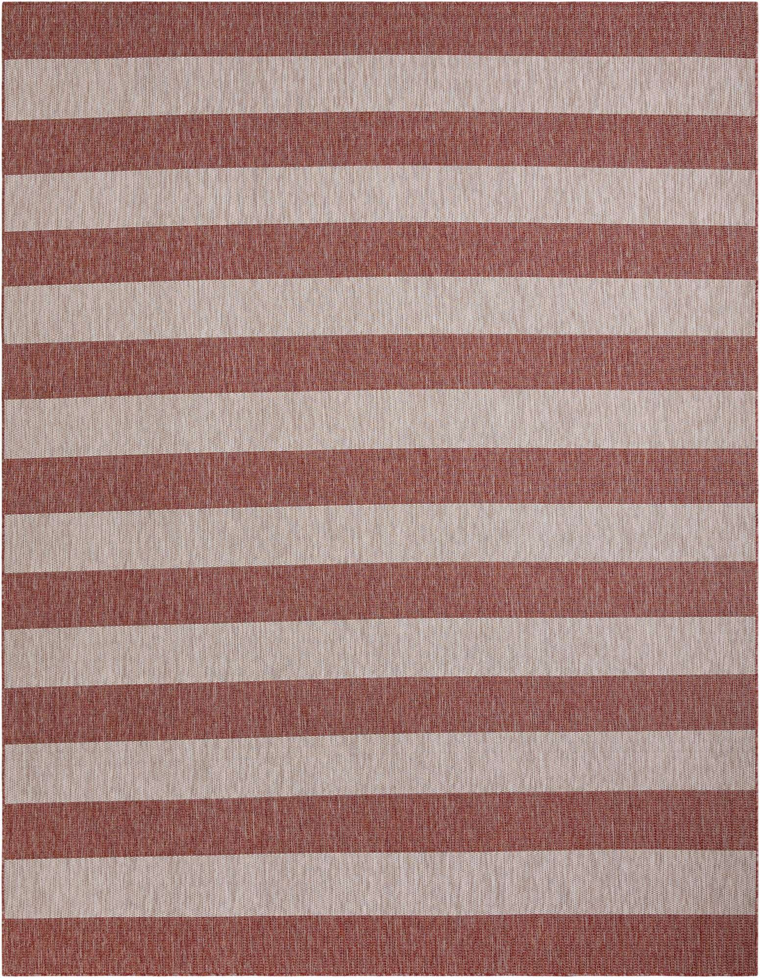 10' x 13' Easy-Clean Striped Indoor / Outdoor Rug