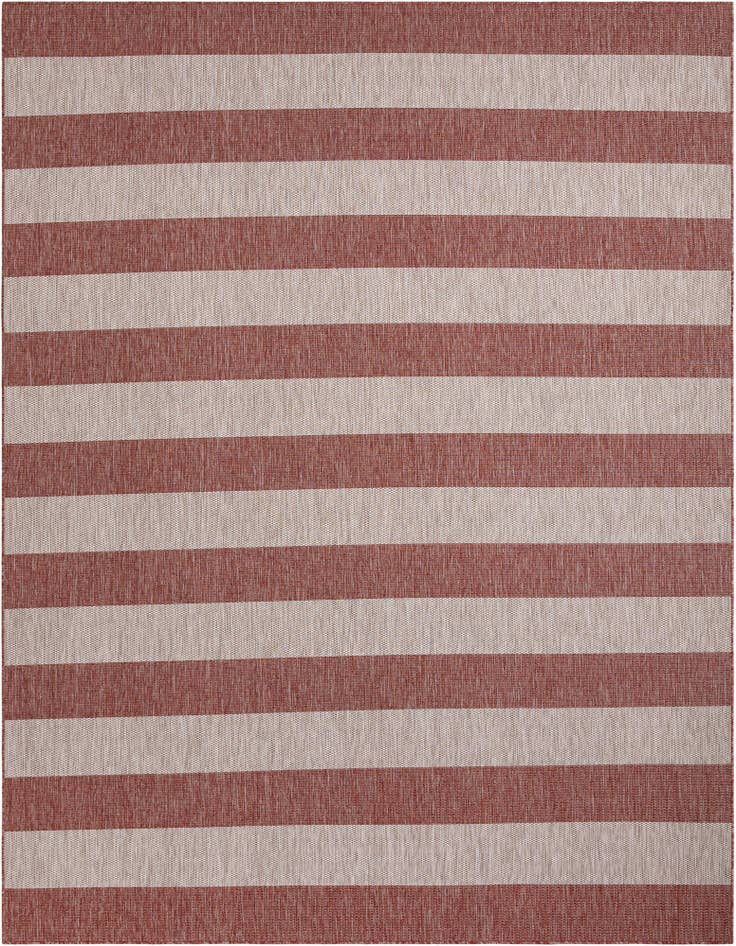 Detail image of 10' x 13' Easy-Clean Striped Indoor / Outdoor Rug
