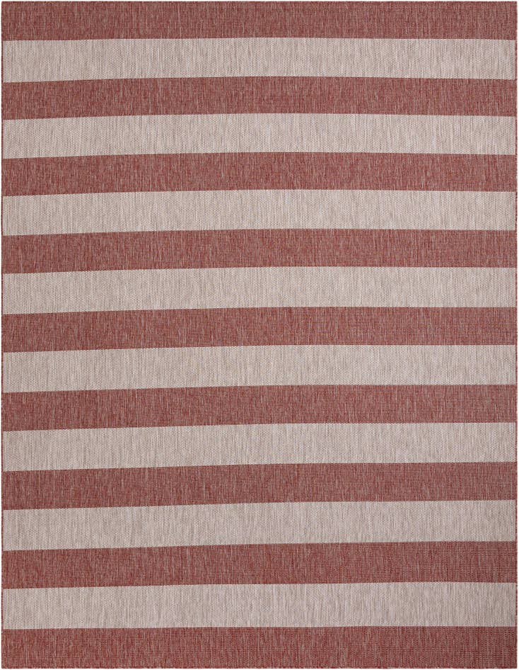 Detail image of 10' x 13' Easy-Clean Striped Indoor / Outdoor Rug