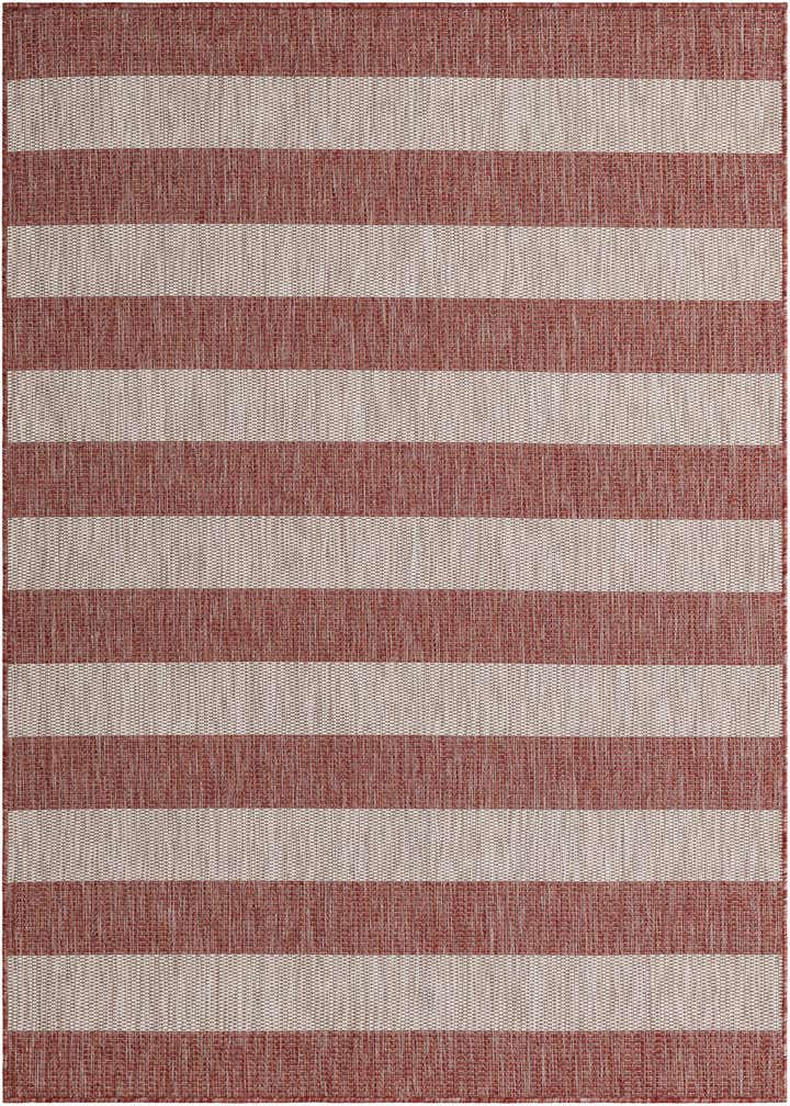 5' 3 x 7' Easy-Clean Striped Indoor / Outdoor Rug