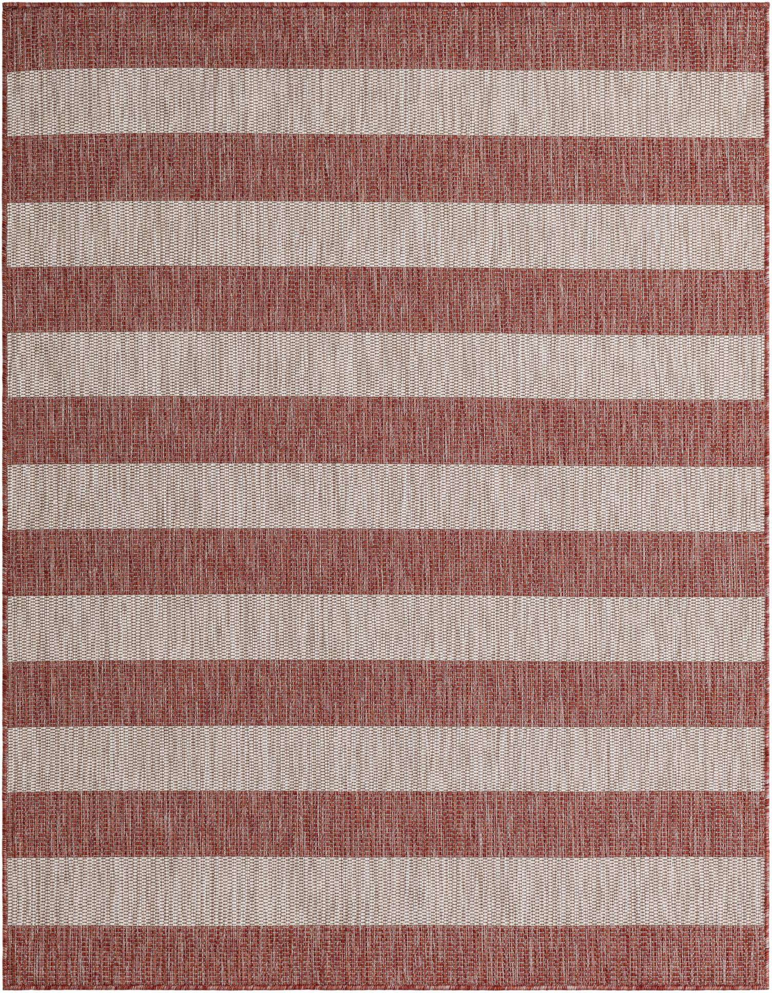 5' 3 x 7' Easy-Clean Striped Indoor / Outdoor Rug
