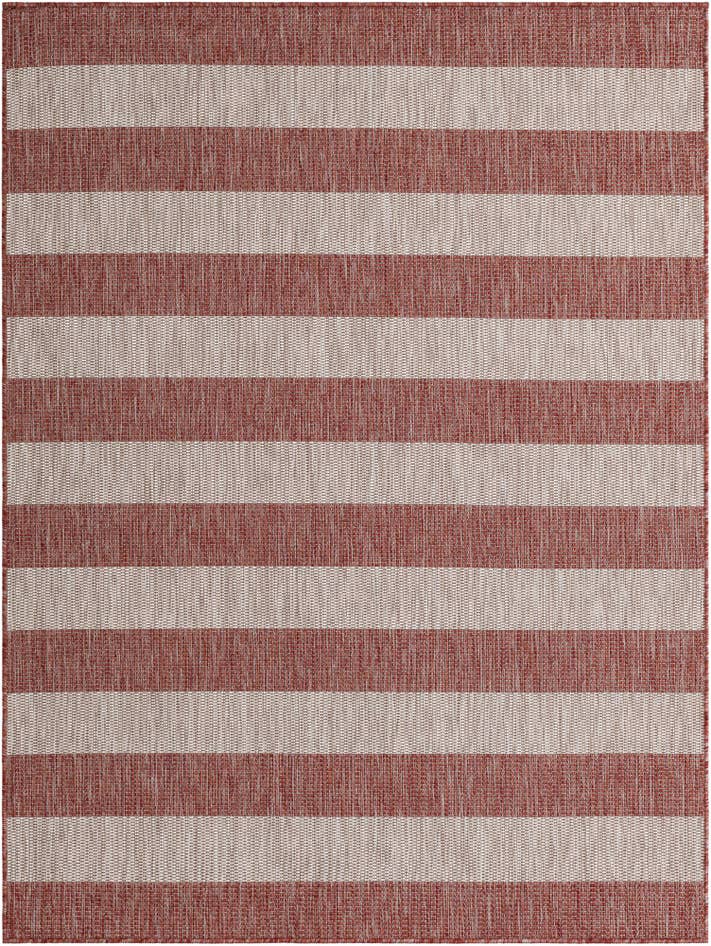 Detail image of 5' 3 x 7' Easy-Clean Striped Indoor / Outdoor Rug