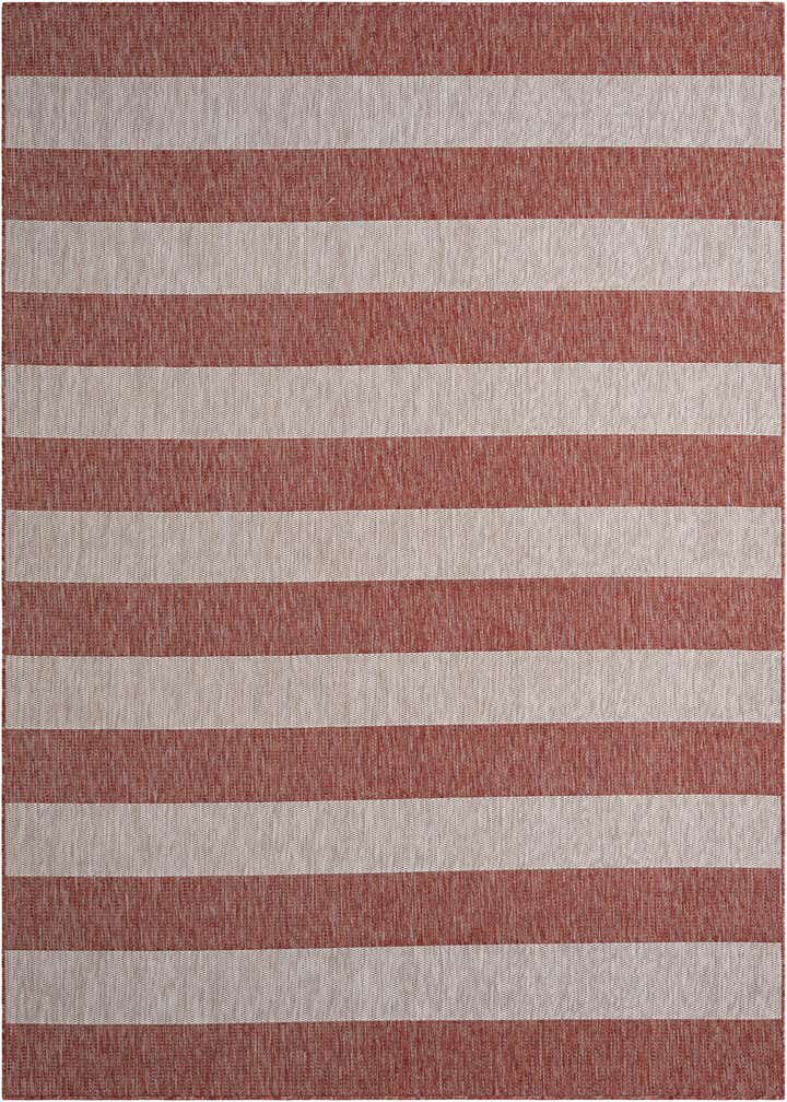 7' 10 x 10' Easy-Clean Striped Indoor / Outdoor Rug
