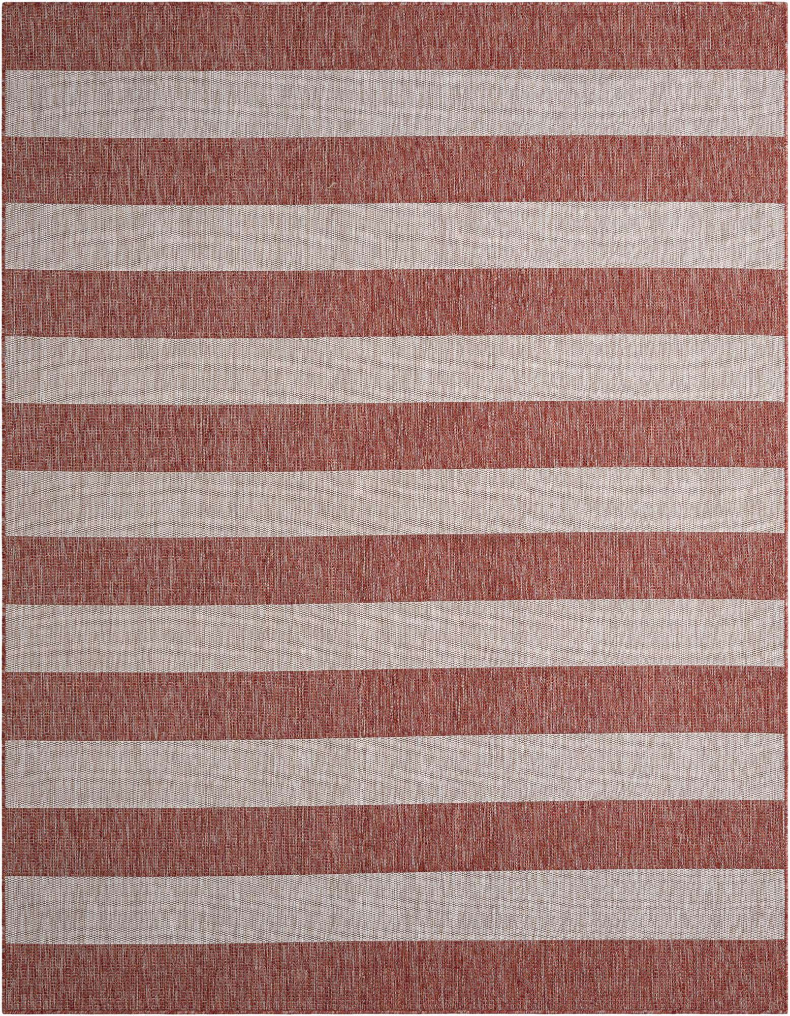 7' 10 x 10' Easy-Clean Striped Indoor / Outdoor Rug