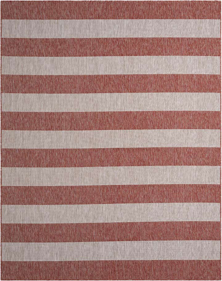 7' 10 x 10' Easy-Clean Striped Indoor / Outdoor Rug