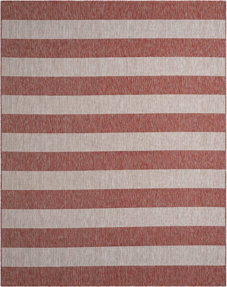 Detail image of 7' 10 x 10' Easy-Clean Striped Indoor / Outdoor Rug