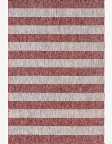 6' x 9' Easy-Clean Striped Indoor / Outdoor Rug