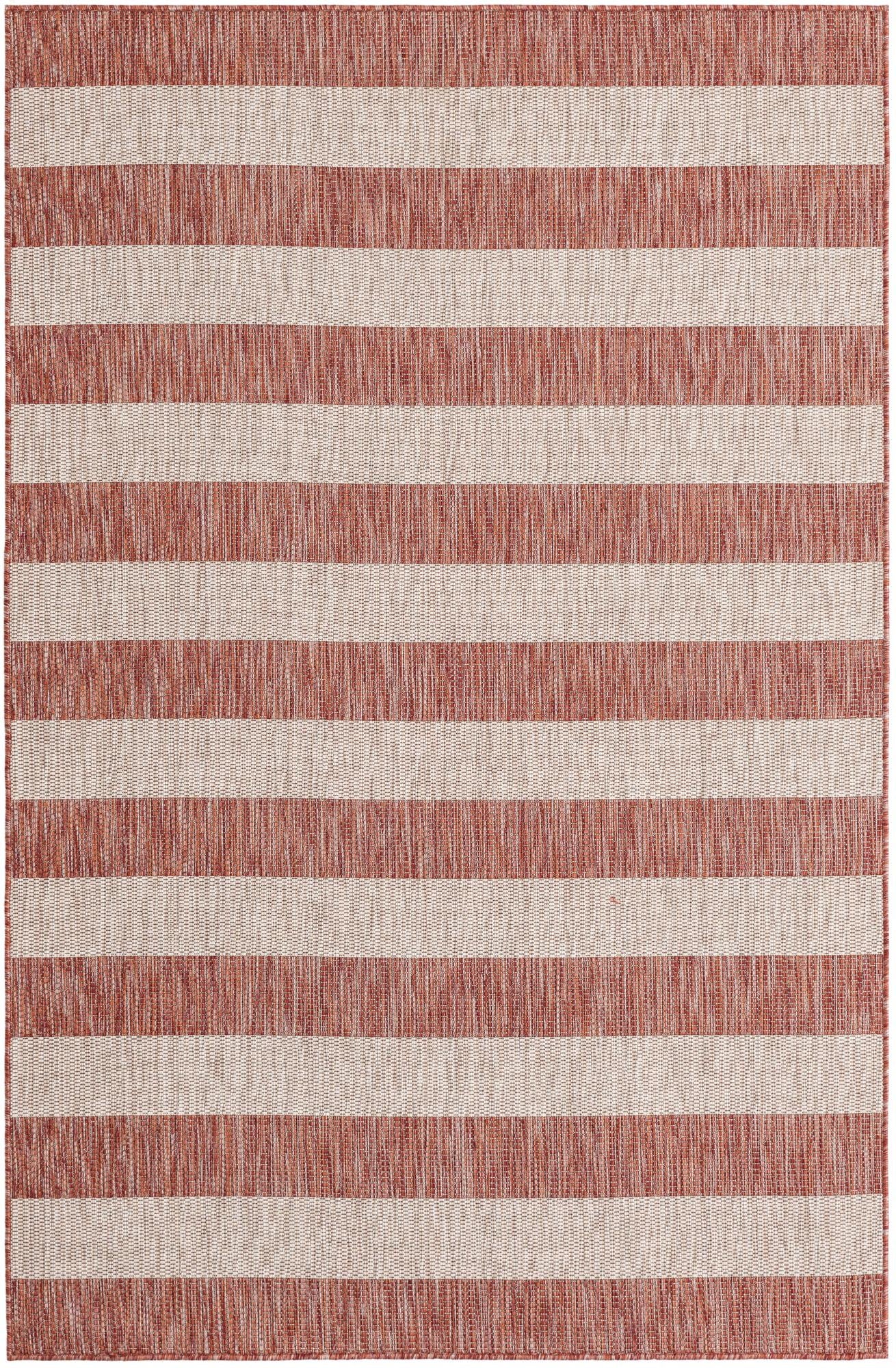 Primary image 5' 3 x 8'  Washable Striped Indoor / Outdoor Rug