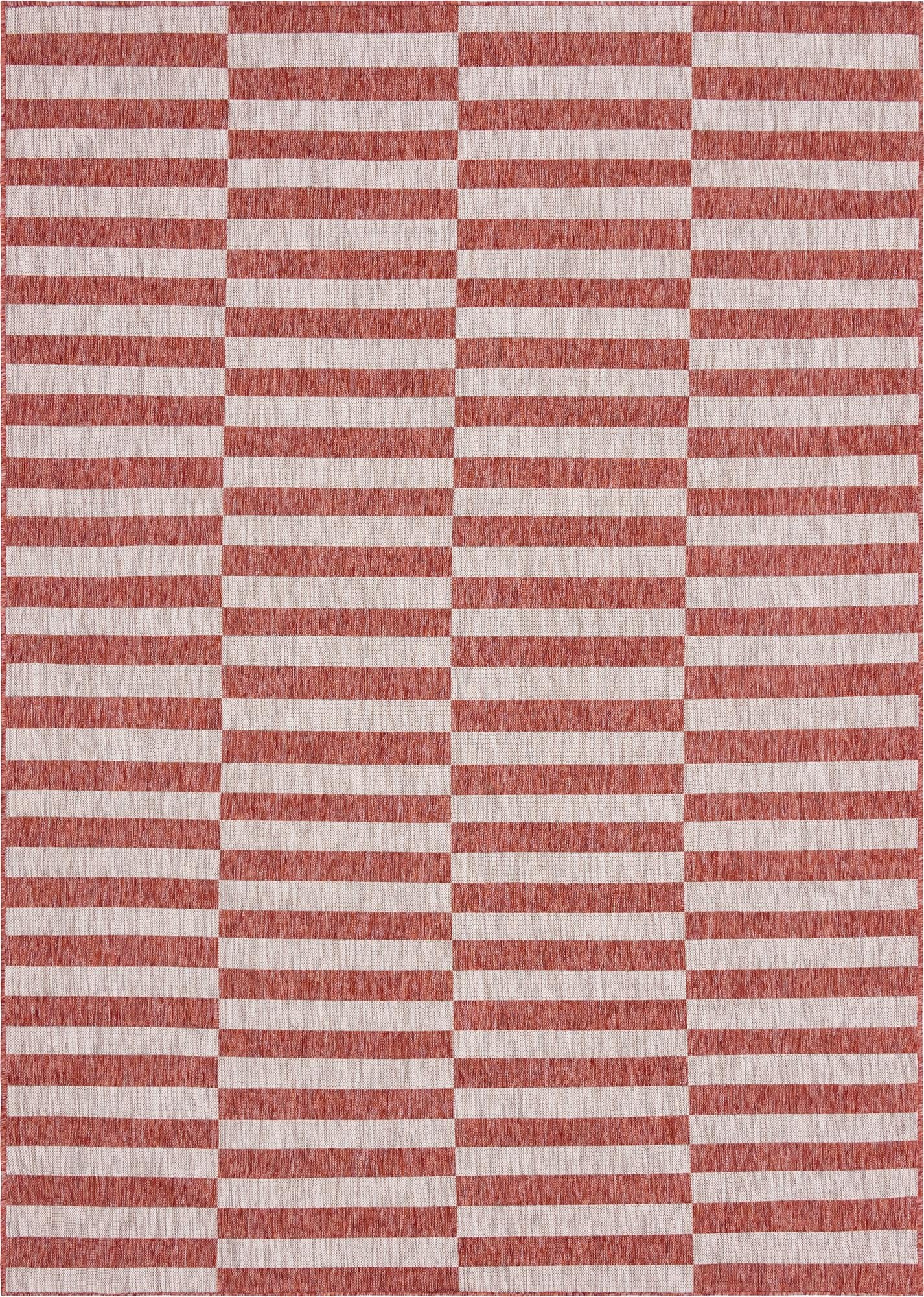7' 10 x 11'  Washable Striped Indoor / Outdoor Rug