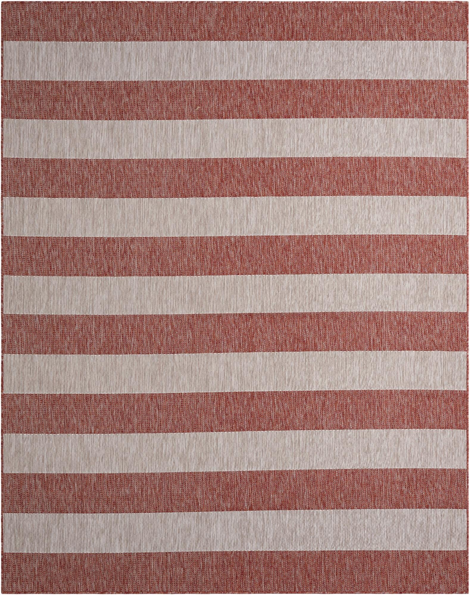 7' 10 x 10'  Washable Striped Indoor / Outdoor Rug