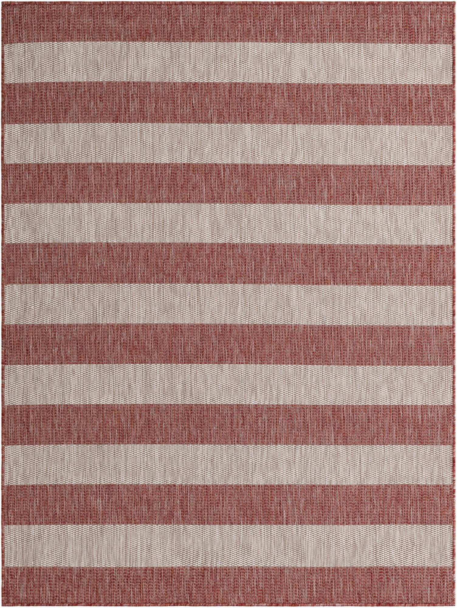 Primary image 5' 3 x 7'  Washable Striped Indoor / Outdoor Rug