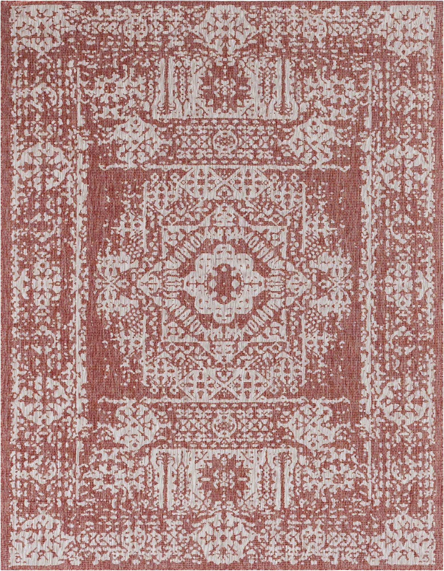 9' x 12' Easy-Clean Traditional Indoor / Outdoor Rug