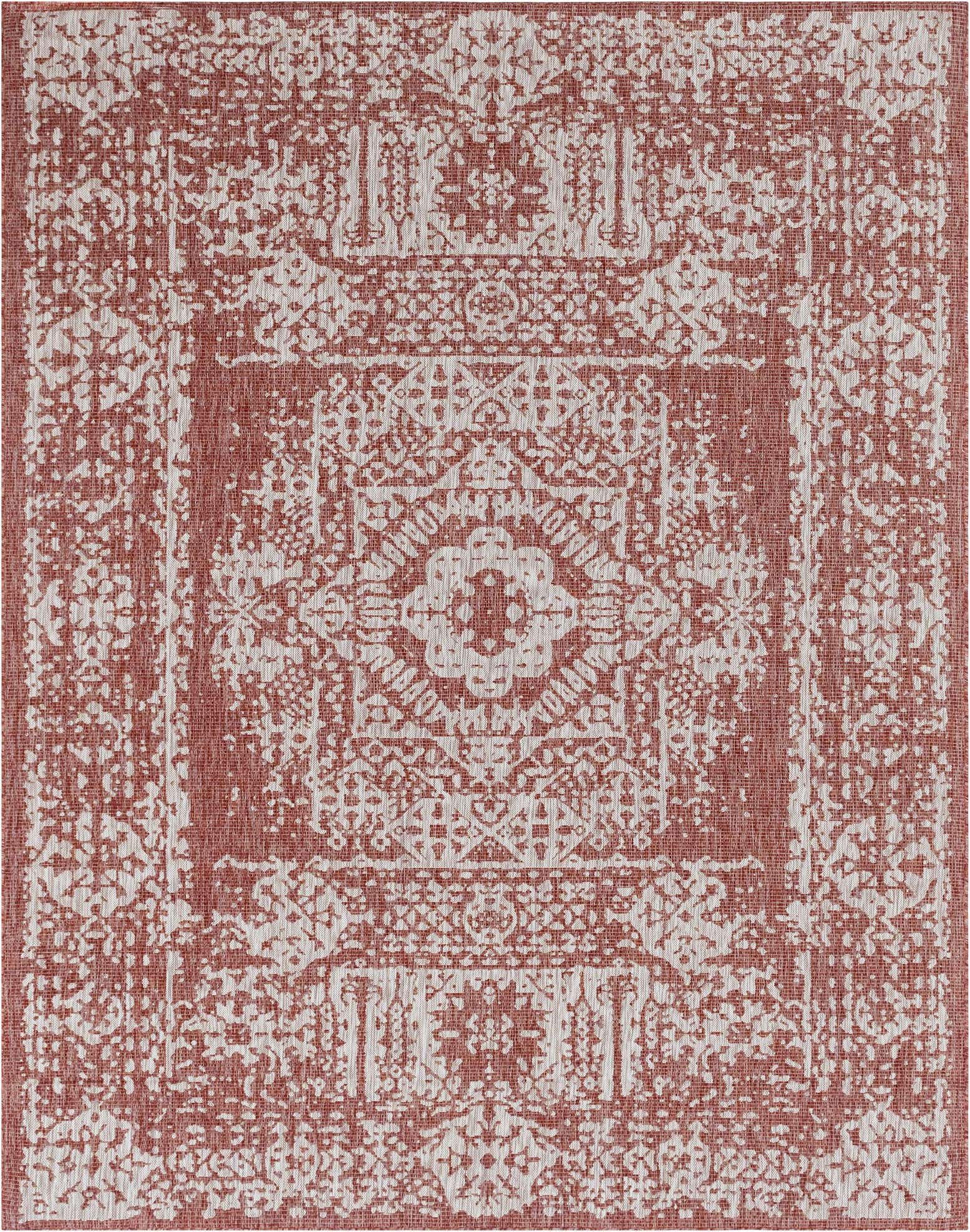9' x 12' Easy-Clean Traditional Indoor / Outdoor Rug