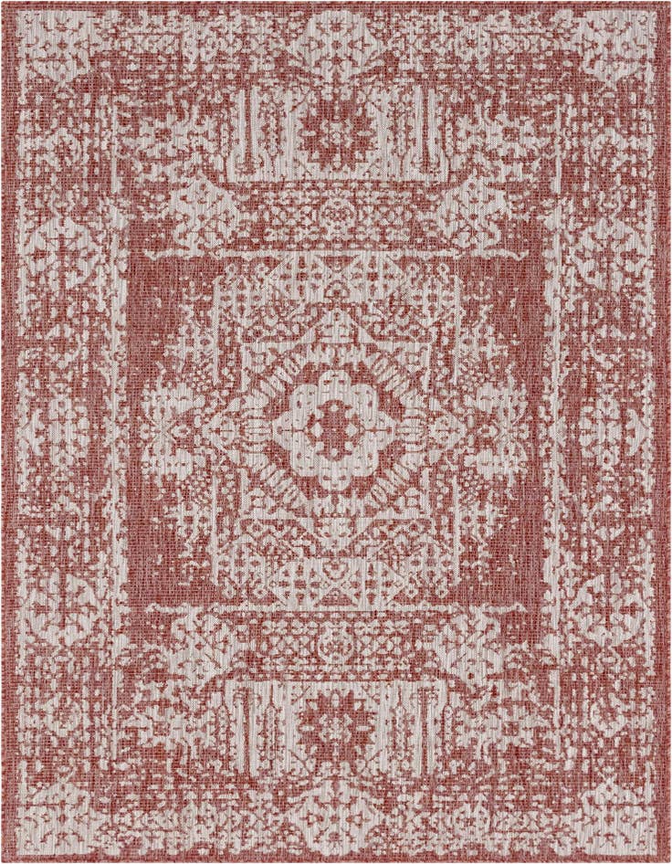 Detail image of 7' 10 x 11' Easy-Clean Traditional Indoor / Outdoor Rug