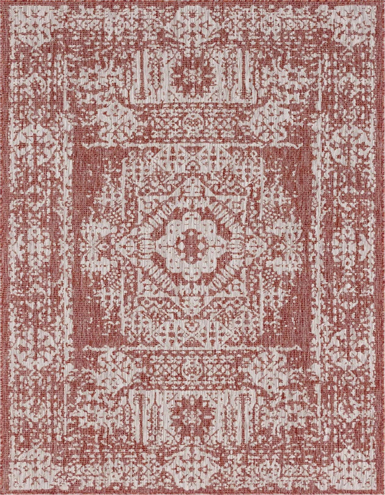 5' 3 x 8' Easy-Clean Traditional Indoor / Outdoor Rug