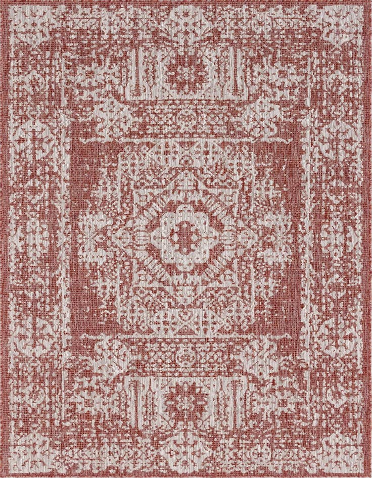 Detail image of 5' 3 x 8' Easy-Clean Traditional Indoor / Outdoor Rug