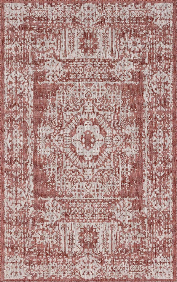 Detail image of 5' 3 x 8' Easy-Clean Traditional Indoor / Outdoor Rug
