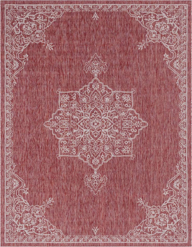 Detail image of 7' 10 x 11' Easy-Clean Traditional Indoor / Outdoor Rug