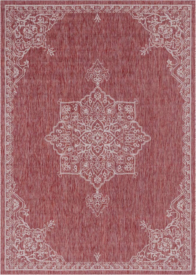Detail image of 7' 10 x 11' Easy-Clean Traditional Indoor / Outdoor Rug