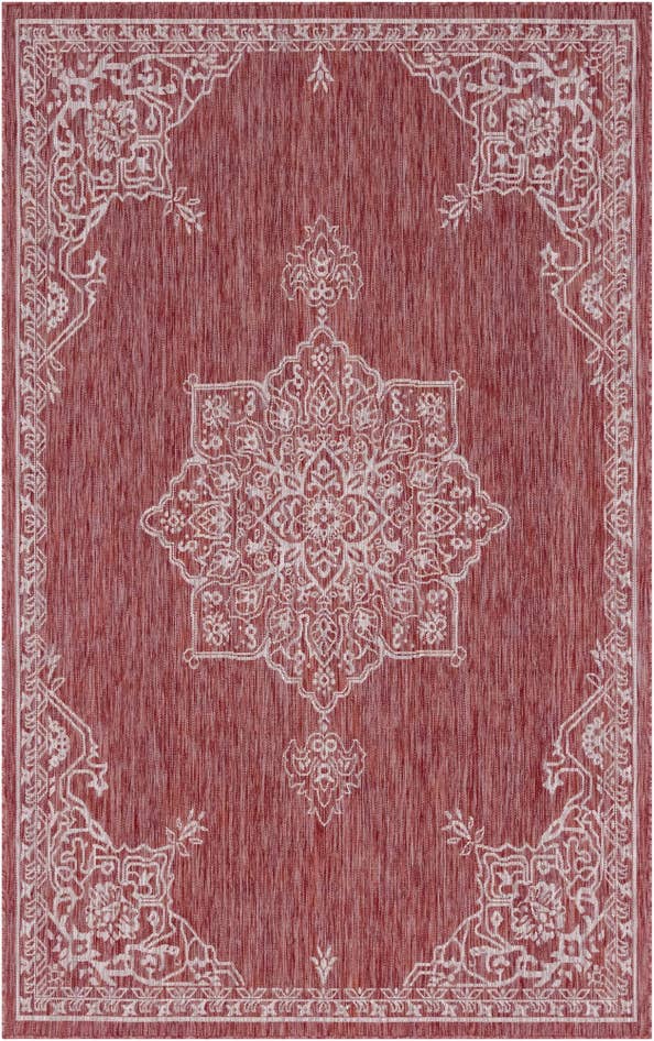 Detail image of 5' 3 x 8' Easy-Clean Traditional Indoor / Outdoor Rug