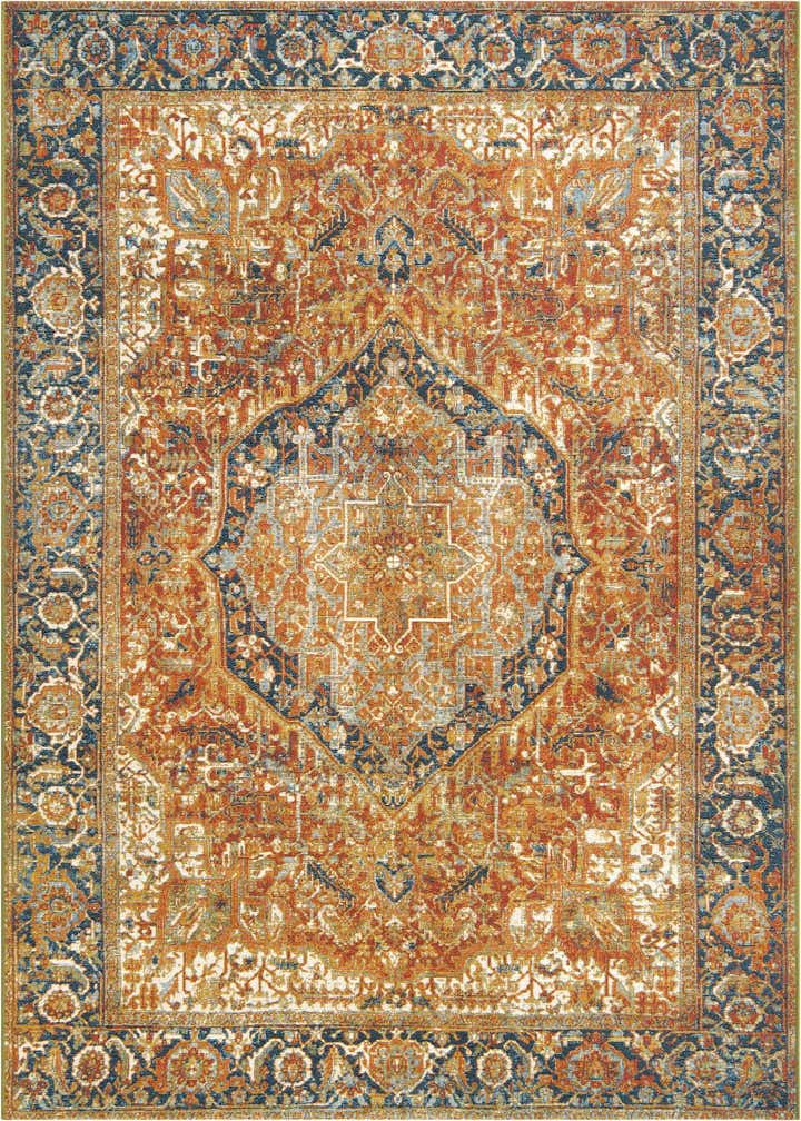 5' 3 x 8' Easy-Clean Traditional Indoor / Outdoor Rug