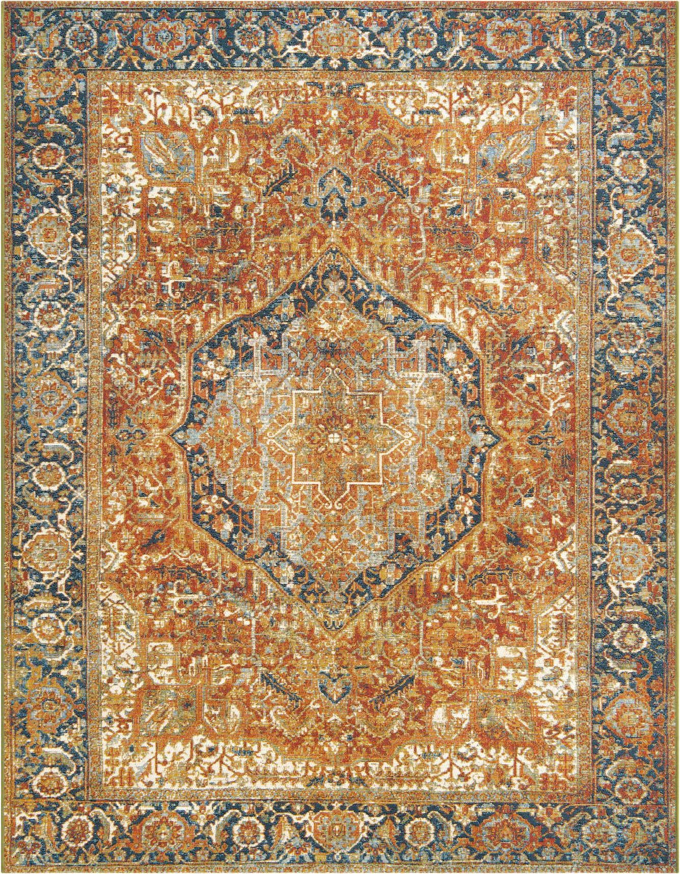 5' 3 x 8' Easy-Clean Traditional Indoor / Outdoor Rug