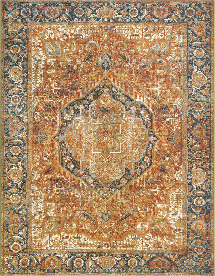 Detail image of 5' 3 x 8' Easy-Clean Traditional Indoor / Outdoor Rug