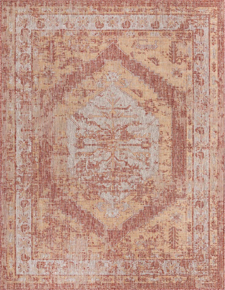 Detail image of 9' x 12' Easy-Clean Traditional Indoor / Outdoor Rug
