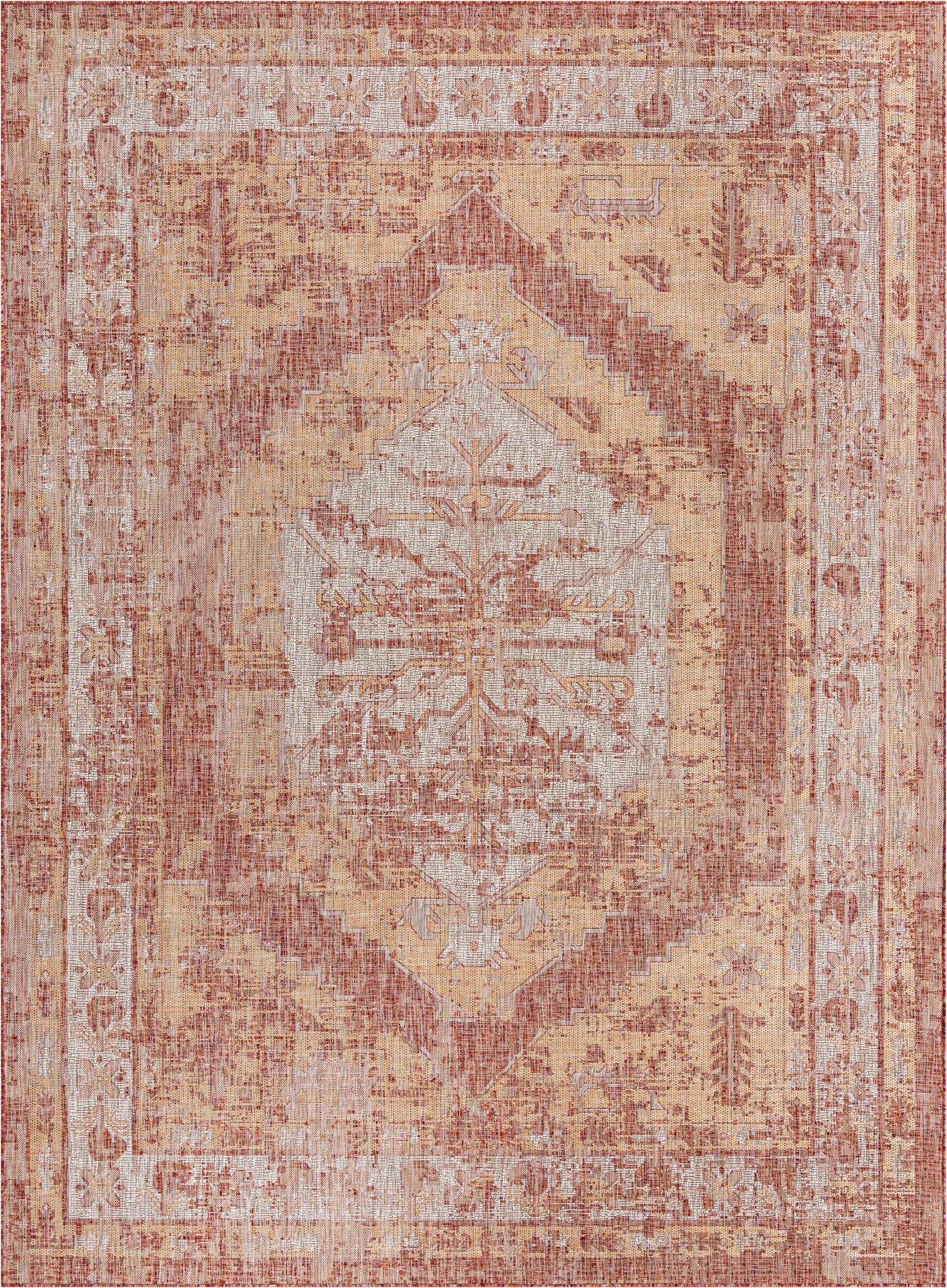 9' x 12' Easy-Clean Traditional Indoor / Outdoor Rug