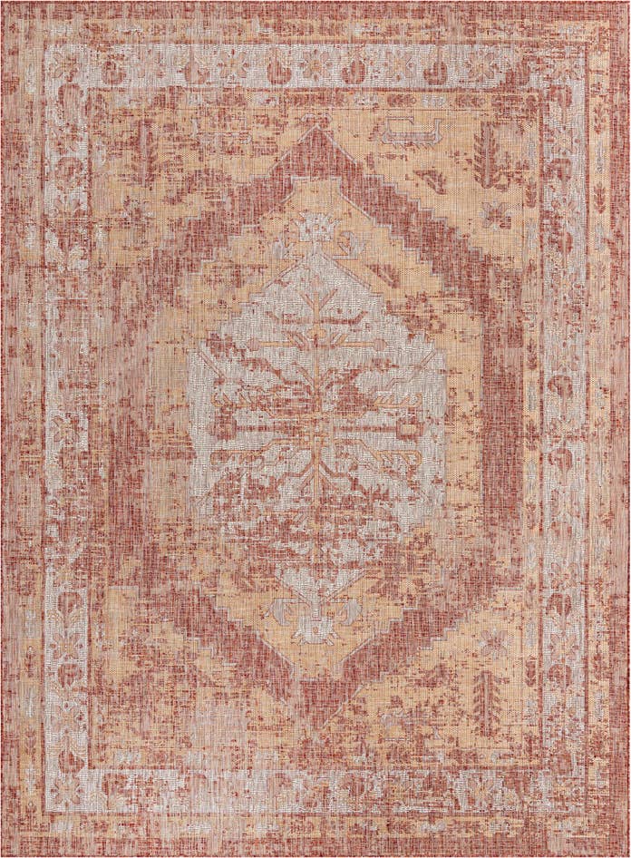 Detail image of 9' x 12' Easy-Clean Traditional Indoor / Outdoor Rug