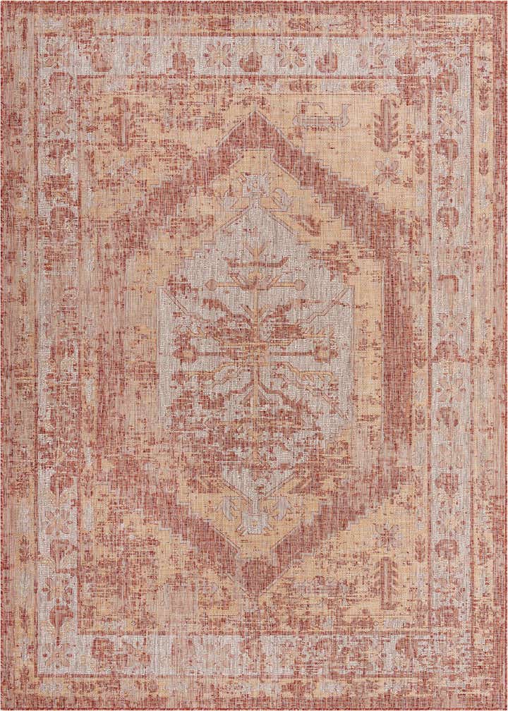 7' 10 x 11' Easy-Clean Traditional Indoor / Outdoor Rug