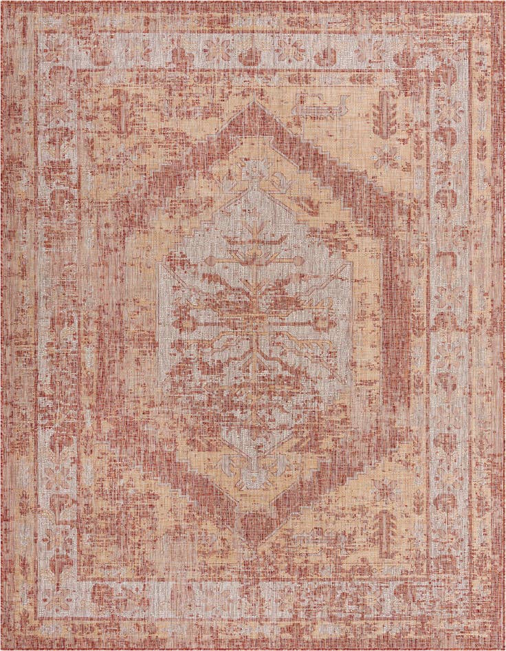 Detail image of 7' 10 x 11' Easy-Clean Traditional Indoor / Outdoor Rug
