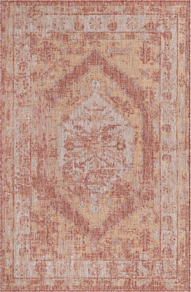 Detail image of 5' 3 x 8' Easy-Clean Traditional Indoor / Outdoor Rug