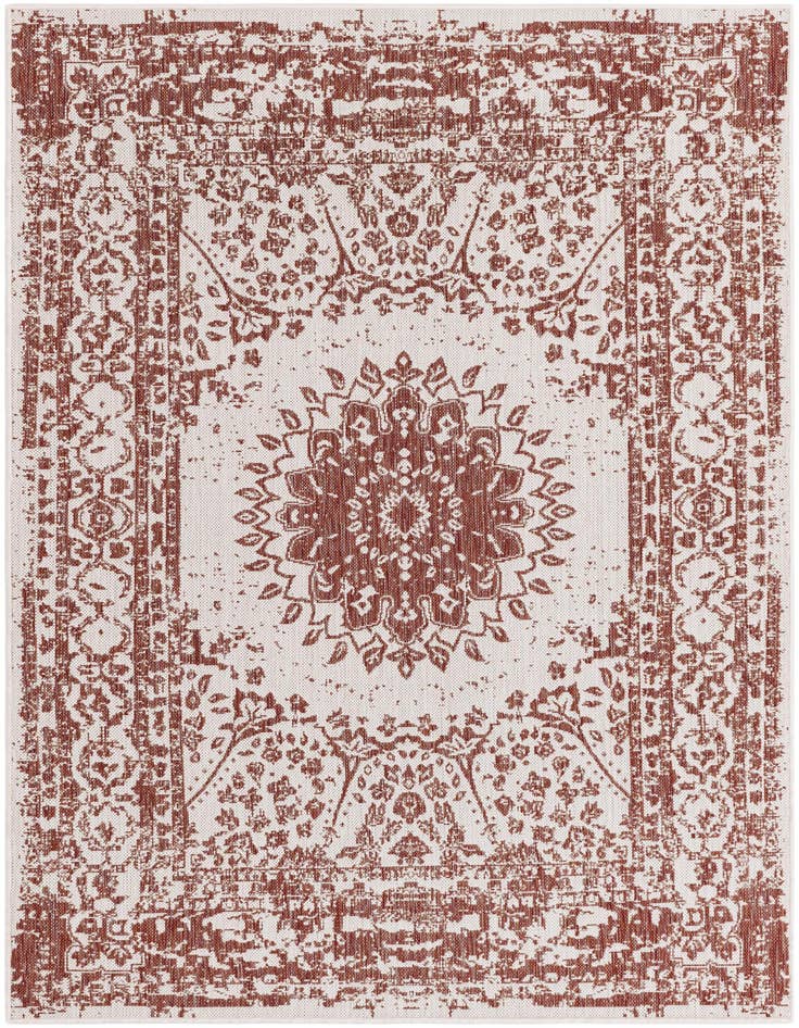 Detail image of 5' 3 x 7' Easy-Clean Traditional Indoor / Outdoor Rug