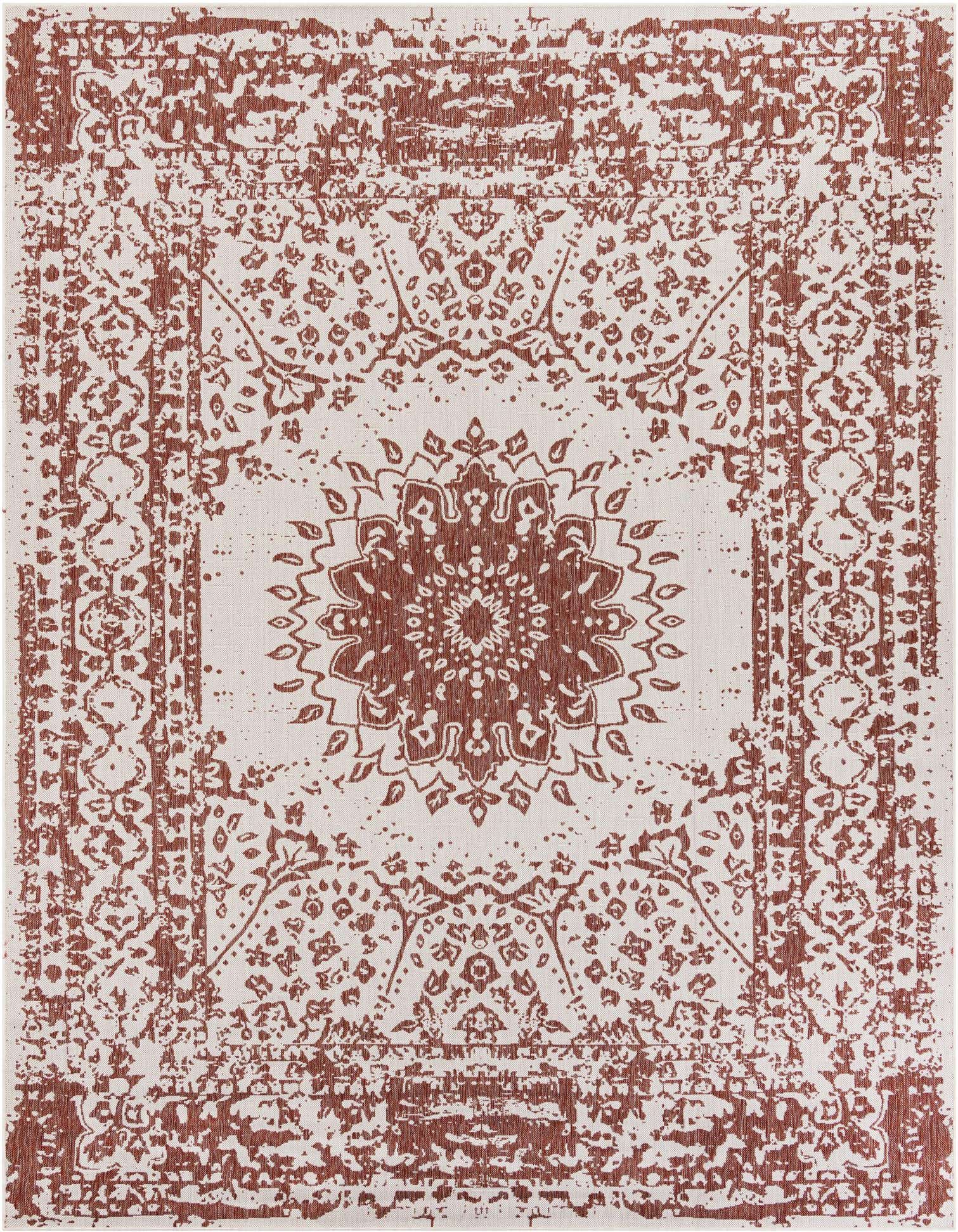 9' x 12' Easy-Clean Traditional Indoor / Outdoor Rug