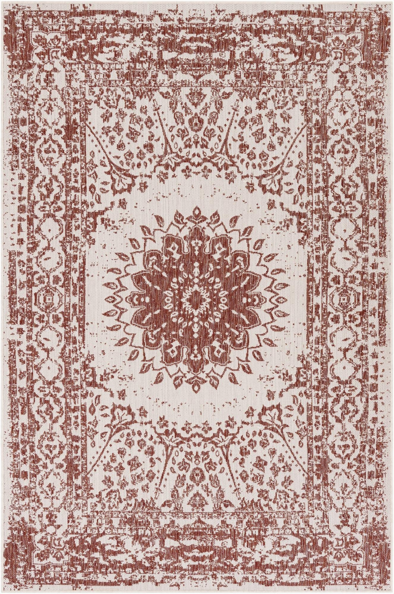 Primary image 5' 3 x 8'  Washable Traditional Indoor / Outdoor Rug