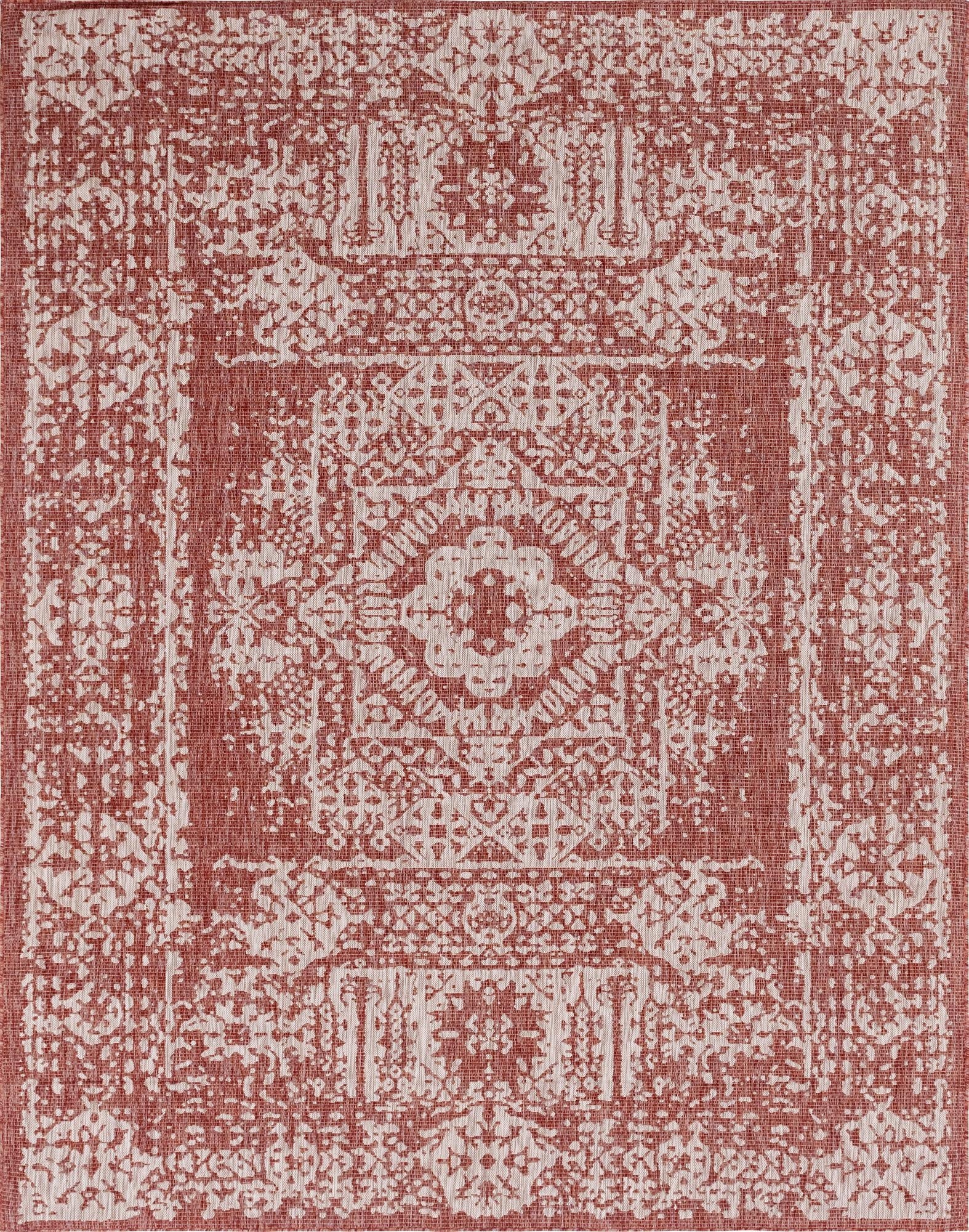 9' x 12'  Washable Traditional Indoor / Outdoor Rug