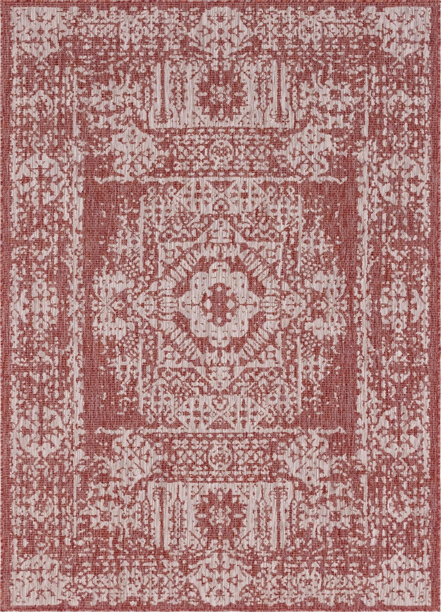 Primary image 7' x 10'  Washable Traditional Indoor / Outdoor Rug