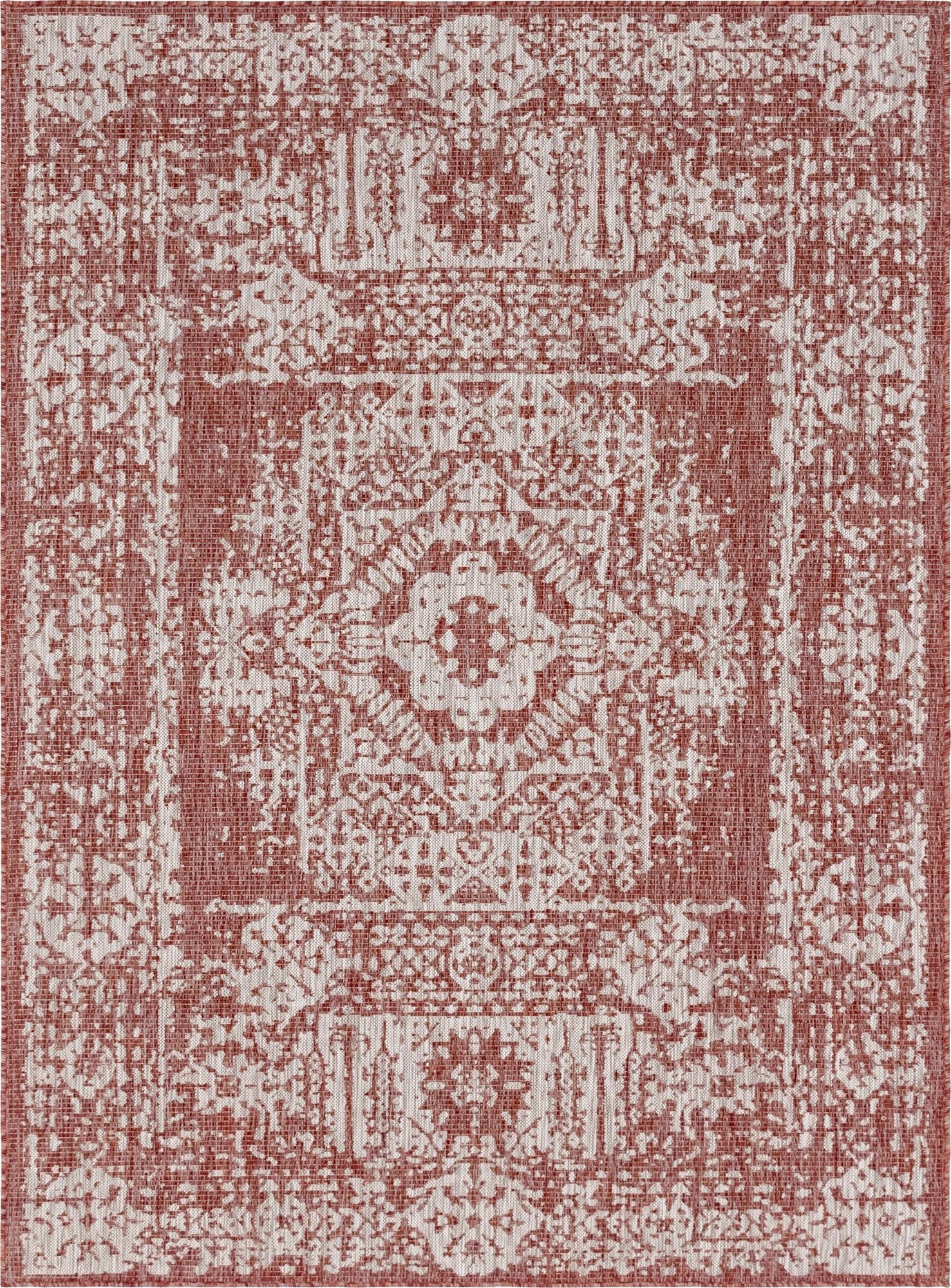 7' 10 x 11'  Washable Traditional Indoor / Outdoor Rug