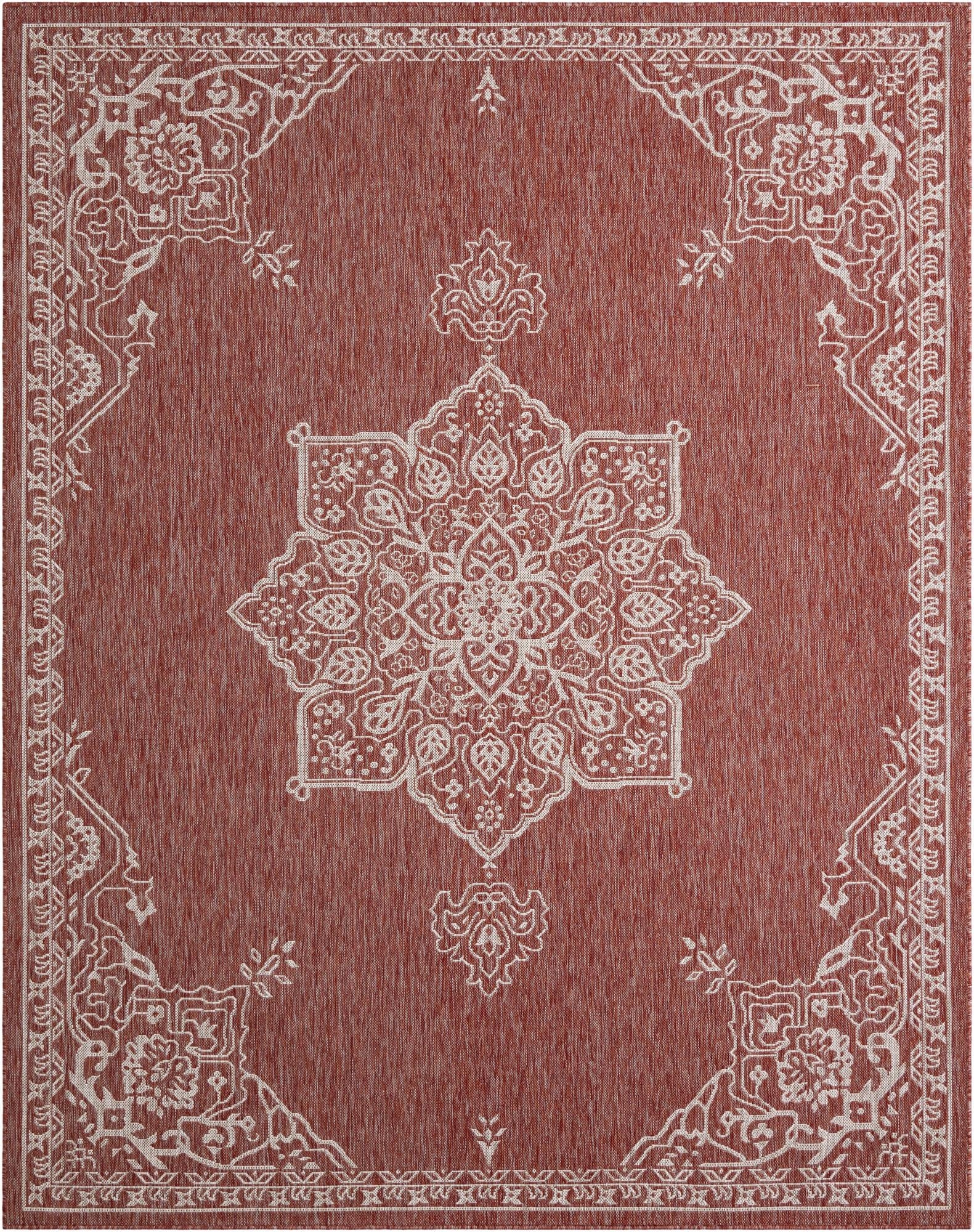 7' 10 x 10'  Washable Traditional Indoor / Outdoor Rug