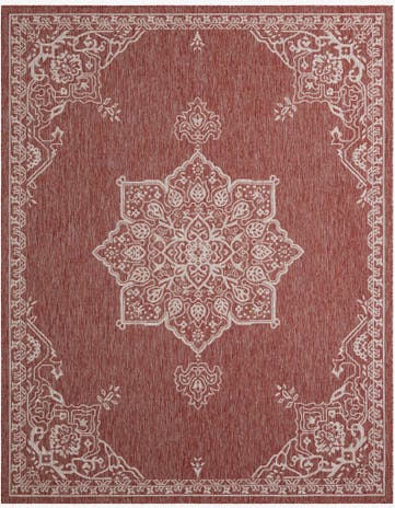 7' 10 x 10' Easy-Clean Traditional Indoor / Outdoor Rug