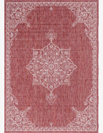 7' 10 x 11' Easy-Clean Traditional Indoor / Outdoor Rug
