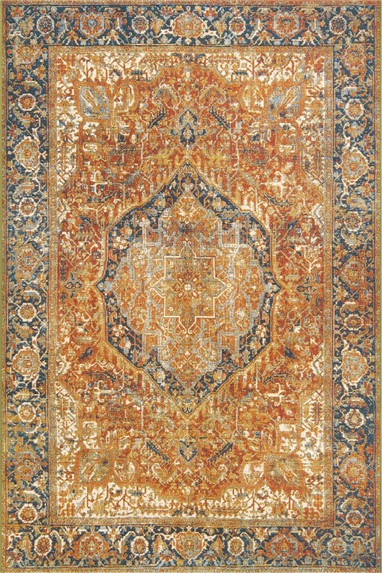 Primary image 5' 3 x 8'  Washable Traditional Indoor / Outdoor Rug